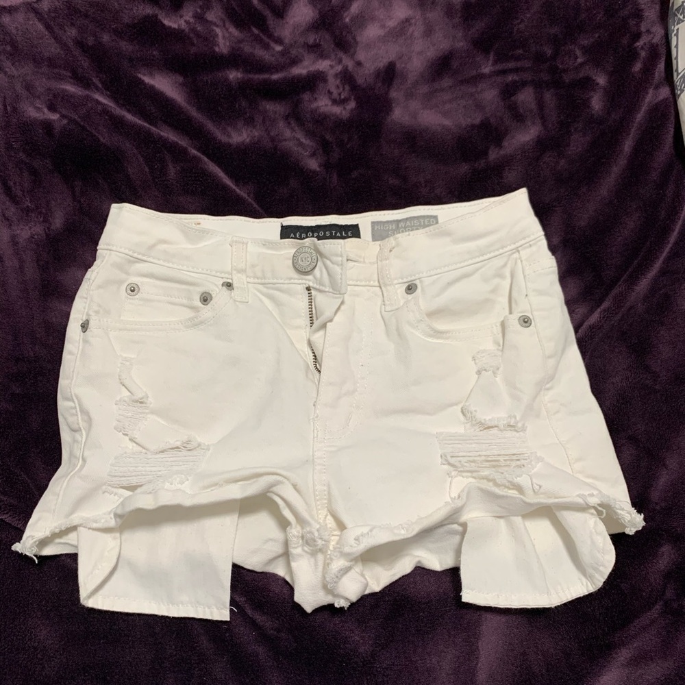 White shorty shorts.